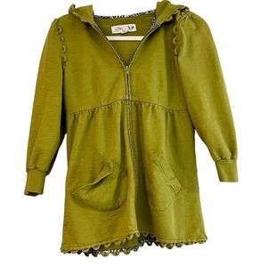 Lilka Anthropologie Green Full Zip Hoodie Jacket Small